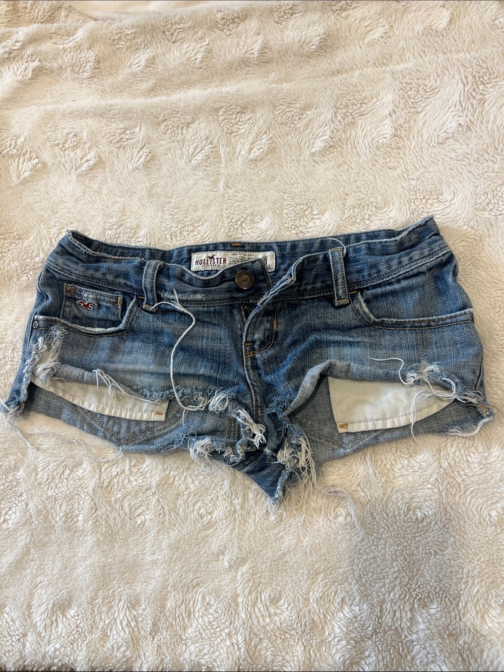 Hollister Women's Distressed Denim Cutoff Shorts - Medium Blue